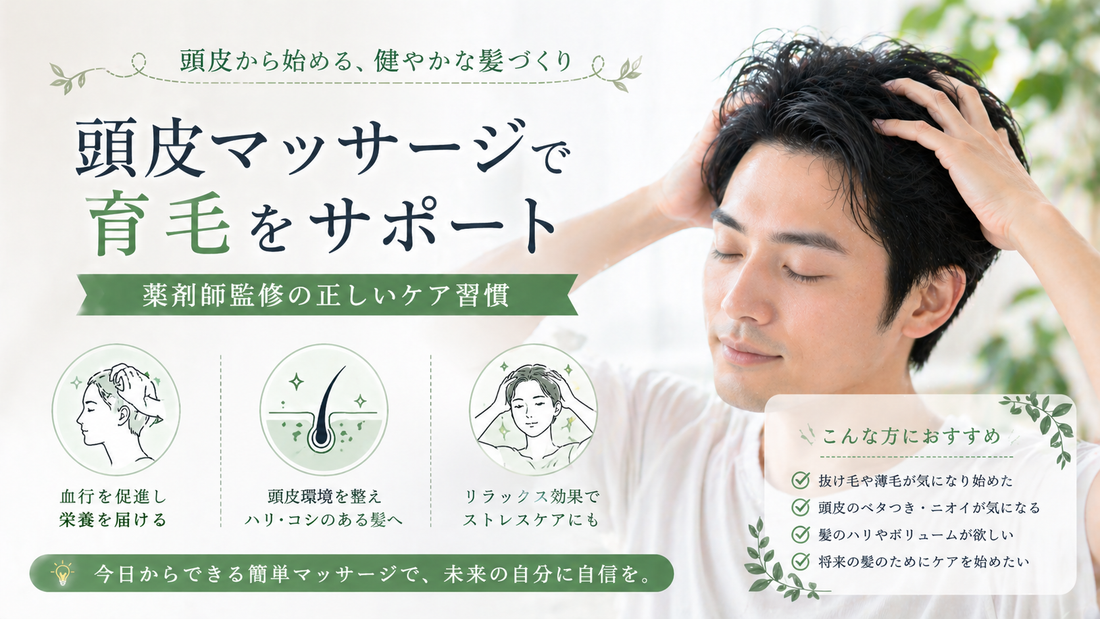 頭皮マッサージで育毛をサポート。薬剤師監修の正しいケア習慣