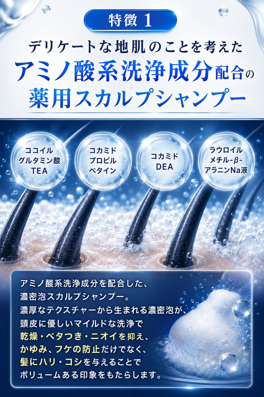 スカルプシャンプー メンズ アミノ酸 薬用 濃密泡 頭皮ケア 医薬部外品 男性用 日本製 スーパーサイヤ